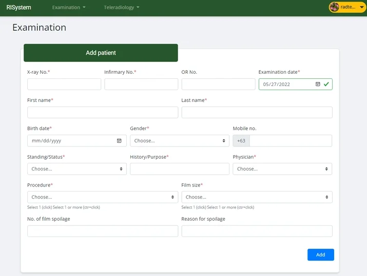 Radiology Information System - Healthcare management application
